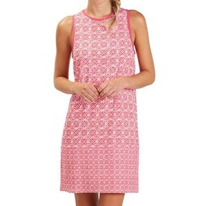Mud Pie Rosie Shift Dress Coral Medallion